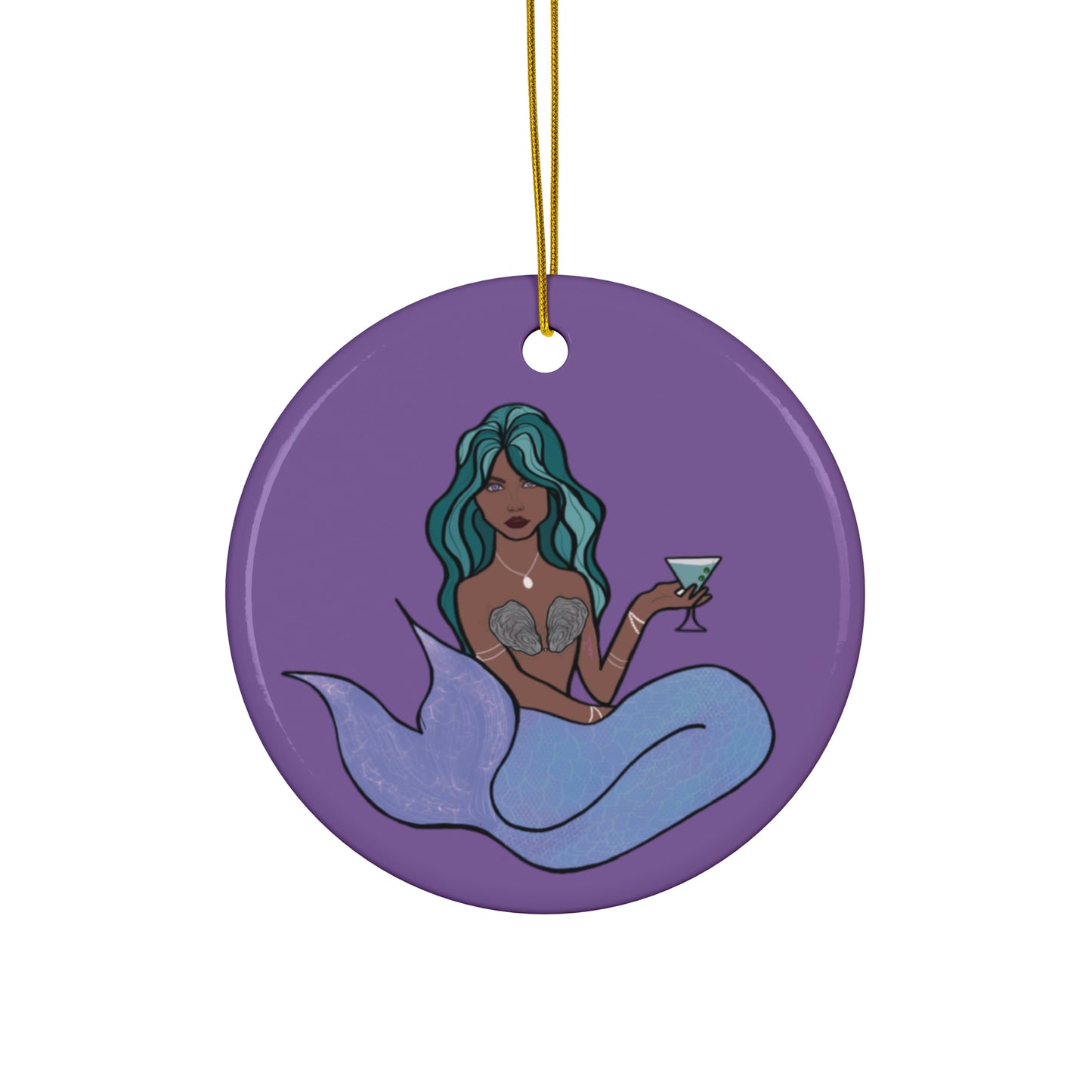 Ceramic Ornament - Martini Mermaid