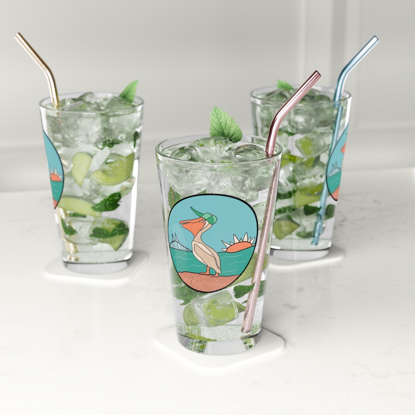 Skyway Pelican Pint Glass- 16 oz