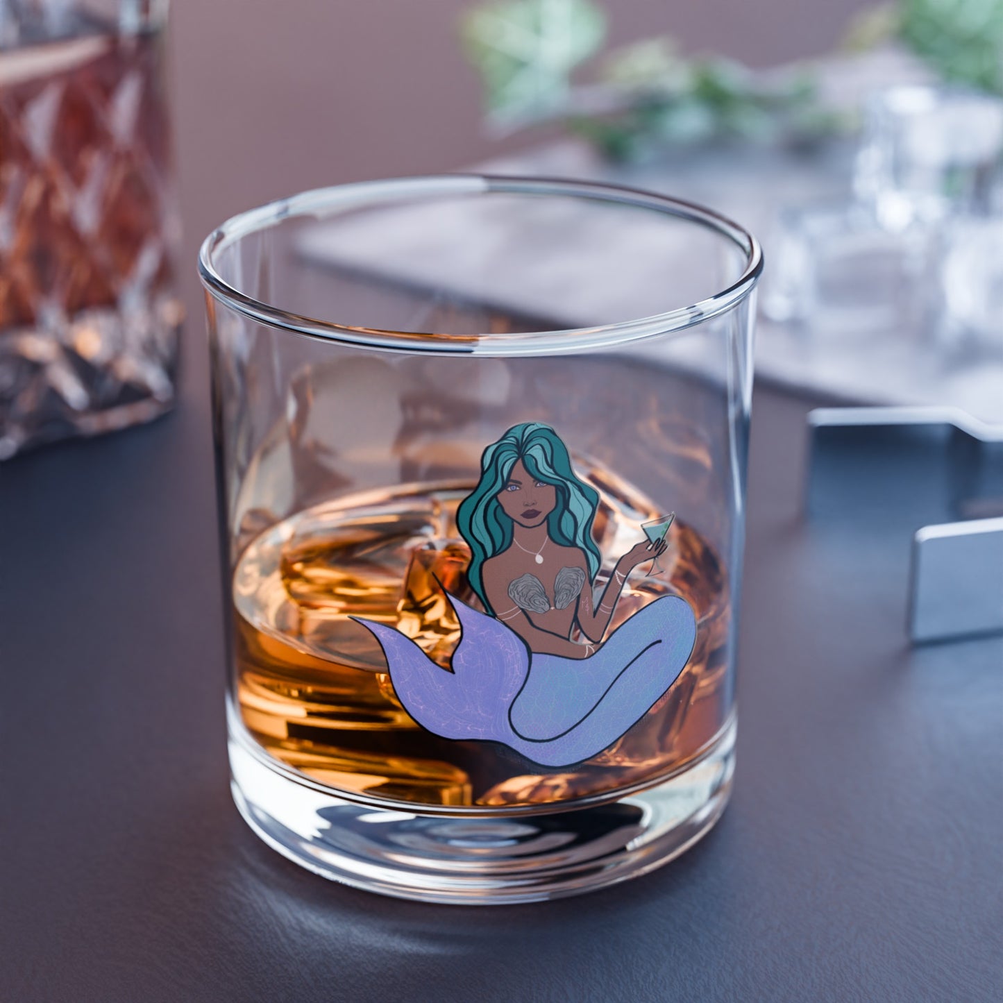 Mermaid Martini Rocks Glass, 10oz
