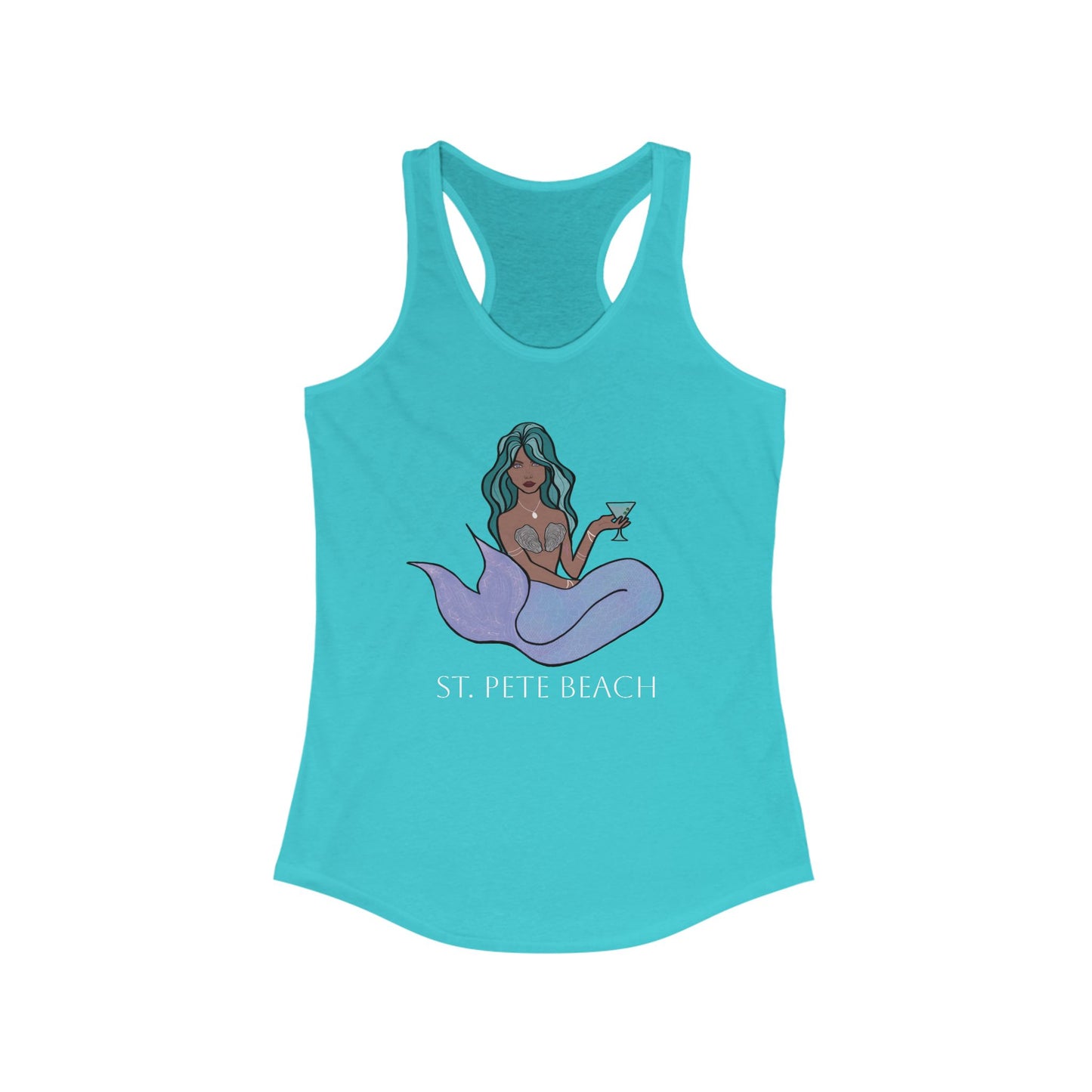 Mermaid Graphic Racerback Tank Top - St. Pete Beach