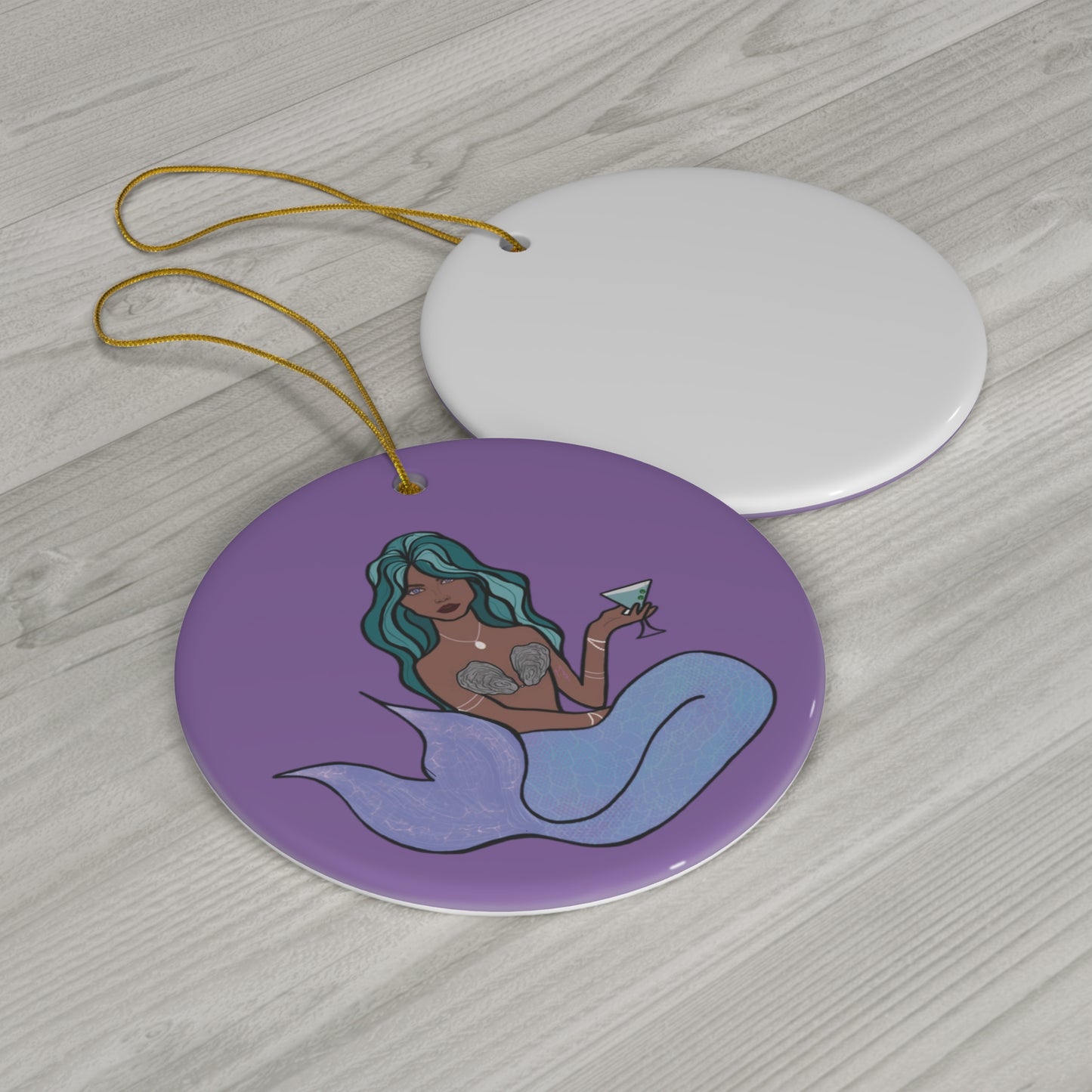 Ceramic Ornament - Martini Mermaid