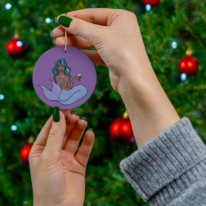 Ceramic Ornament - Martini Mermaid