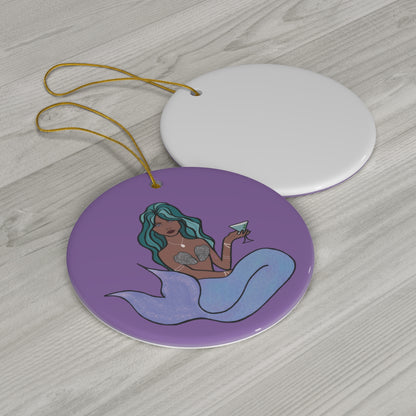 Ceramic Ornament - Martini Mermaid